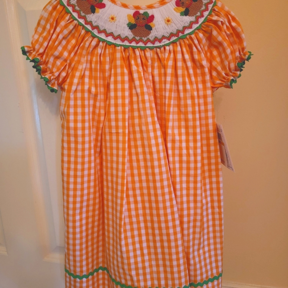 Thanksgiving Smocked Dress 3T NWT